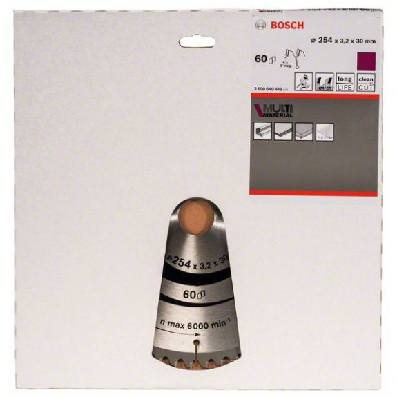 Kreissägeblt AD 254mm Z.60 HLTCG Bohr.30mm Schnitt-B.3,2mm HM-Beschreibung lesen