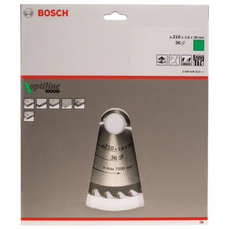 Kreissägeblt Optiline Wood AD 210mm Z.36 WZ Schnitt-B.2,8mm-Beschreibung lesen