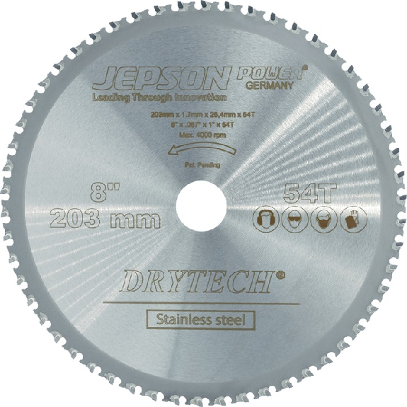 Metallkreissägeblt DrytechHM203/54Z D.20m B.1,2mm HM Bohrungs-D.25,4mm Z.54-Beschreibung lesen