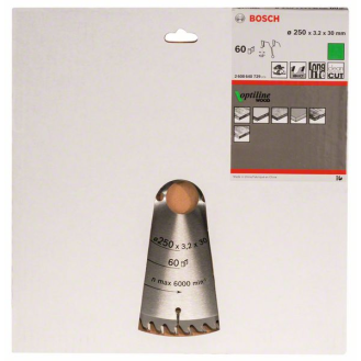 Kreissägeblt Optiline Wood AD 250mm Z.60 WZ Bohr.30mm Schnitt-B.3,2mm-Beschreibung lesen