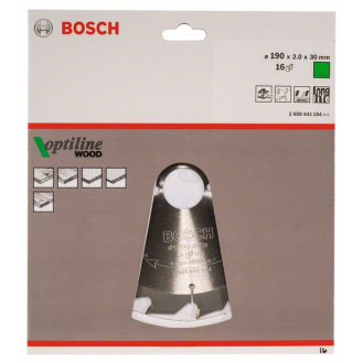 Kreissägeblt Optiline Wood AD 190mm Z.16 WZ Schnitt-B.2mm-Beschreibung lesen