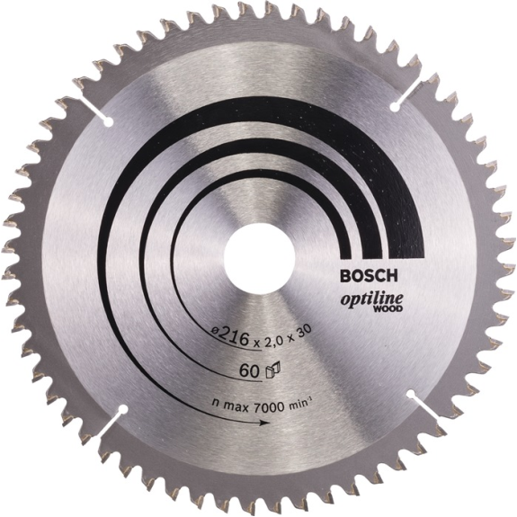 Kreissägeblt AD 216mm Z.60 WZ/N Bohr.30mm Schnitt-B.2,0mm HM-Beschreibung lesen