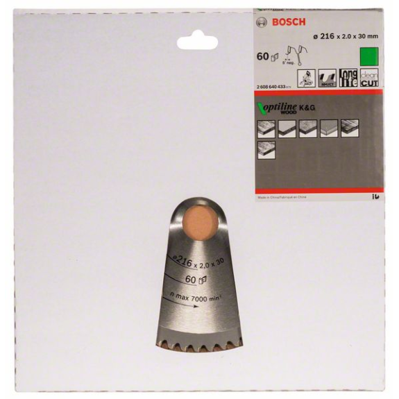 Kreissägeblt AD 216mm Z.60 WZ/N Bohr.30mm Schnitt-B.2,0mm HM-Beschreibung lesen