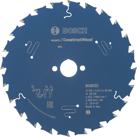 Kreissägeblt AD 160mm Z.24 WZ Bohr.20mm Schnitt-B.2mm HM-Beschreibung lesen