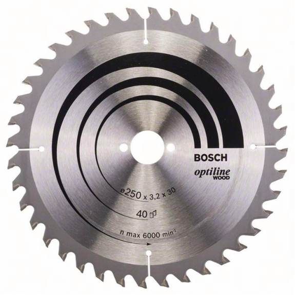 Kreissägeblt Optiline Wood AD 250mm Z.40 WZ Schnitt-B.3,2mm-Beschreibung lesen
