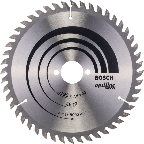 Kreissägeblt Optiline Wood AD 190mm Z.48 WZ Bohr.30mm Schnitt-B.2,6mm-Beschreibung lesen