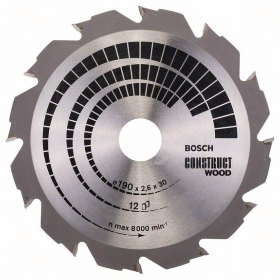 Kreissägeblt AD 190mm Z.12 HB Schnitt-B.2,6mm-Beschreibung lesen