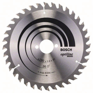 Kreissägeblt Optiline Wood AD 190mm Z.36 WZ Schnitt-B.2,6mm-Beschreibung lesen