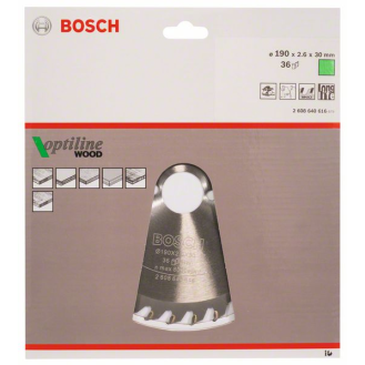 Kreissägeblt Optiline Wood AD 190mm Z.36 WZ Schnitt-B.2,6mm-Beschreibung lesen