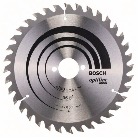 Kreissägeblt Optiline Wood AD 190mm Z.36 WZ Schnitt-B.2,6mm-Beschreibung lesen