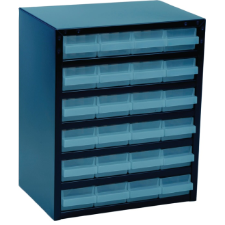 Kleinteilemagazin B357xT255xH435mm galvanisiertes Stahlbl.24 Schubl.-Beschreibung lesen