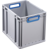 Transportstapelbehälter L400xB300xH320mm grau PP offener Griff blau