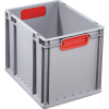 Transportstapelbehälter L400xB300xH320mm grau PP geschlossener Griff rot