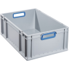 Transportstapelbehälter L600xB400xH220mm grau PP offener Griff blau