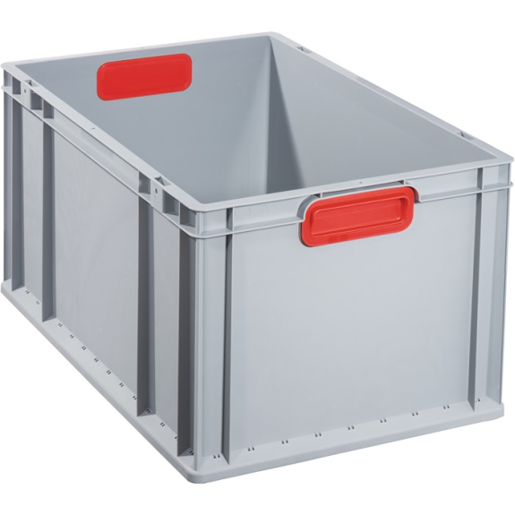 Transportstapelbehälter L600xB400xH320mm grau PP geschlossener Griff rot Transportstapelbehälter L600xB400xH320mm grau PP geschlossener Griff rot-Beschreibung lesen