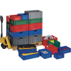 Transportstapelbehälter L400xB300xH120mm blau PP Seitenwände geschl.