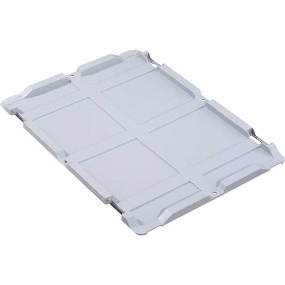 Couvercle rabattable PP L400xL300mm gris pour caisse gerbable de transport-Leggi tutto