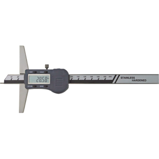 Digital Tiefenmessschieber mit Stiftspitze Ø1,5x6mm 0-300mm mit Kunststoffgehäuse und Brücke 150mm-Beschreibung lesen