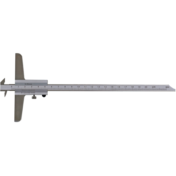 Tiefenmessschieber mit Doppelhaken und umsteckbarer Messstange 0-300mm und Nonius 1/50mm-Beschreibung lesen