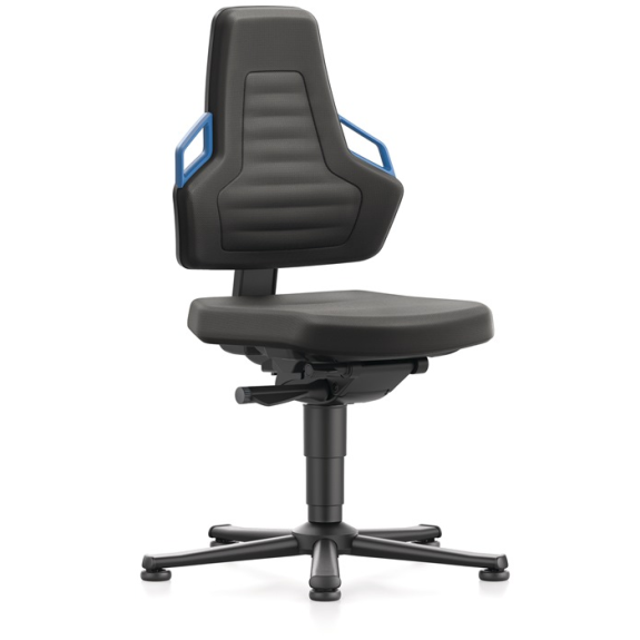 Arbeitsdrehstuhl Nexxit Gleiter Supertec-Gewebe schwarz Griff blau 450-600mm-Beschreibung lesen