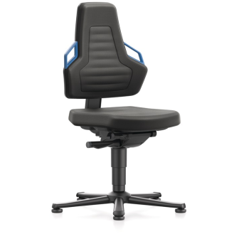 Arbeitsdrehstuhl Nexxit Gleiter Supertec-Gewebe schwarz Griff blau 450-600mm-Beschreibung lesen