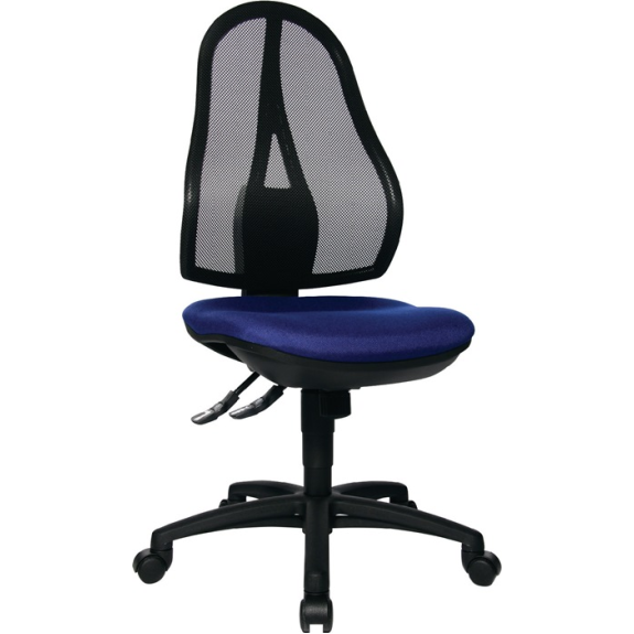 Bürodrehstuhl m.Punktsynchrontechnik blau 430-510mm o.Armlehnen Trgf.110kg-Beschreibung lesen