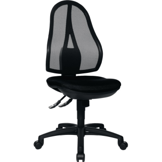 Bürodrehstuhl m.Punktsynchrontechnik schwarz 430- 510mm o.Armlehnen Trgf.110kg-Beschreibung lesen