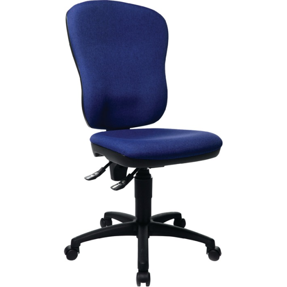 Bürodrehstuhl m.Permanentkontakt blau 420-550mm o.Armlehnen Trgf.110kg-Beschreibung lesen