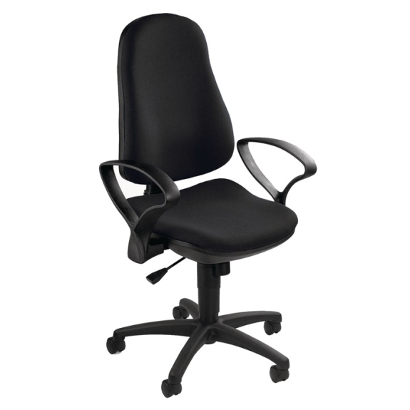 Chaise de bureau pivotante avec technologie synchrone noir 420-550mm sans accoudoirs Trgf.110kg-Leggi tutto