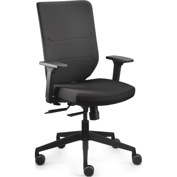 Bürodrehstuhl Comfort Armlehnen,verst.schwarz 410-520mm,Tragf.110kg Synchront.-Beschreibung lesen