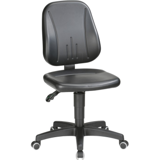 Arbeitsdrehstuhl Unitec Rollen Kunstlederpolster schwarz 440-620mm-Beschreibung lesen