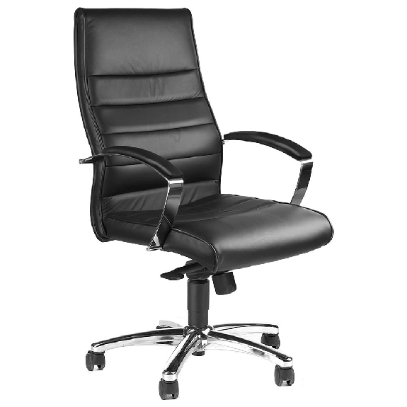 Chefsessel Leder/Kunstleder schwarz m.Knie-Wipptechnik 440-520mm-Beschreibung lesen
