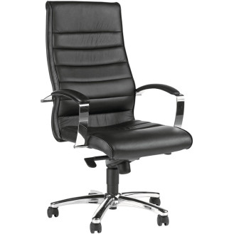Chefsessel Leder/Kunstleder schwarz m.Knie-Wipptechnik 440-520mm-Beschreibung lesen