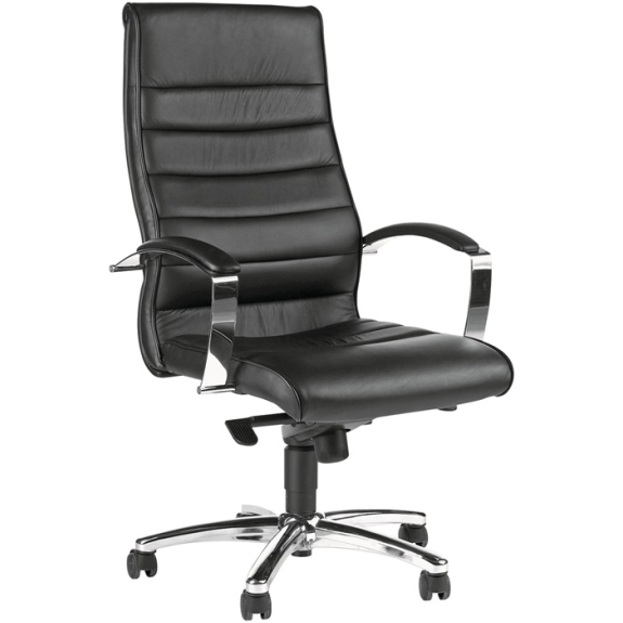 Chefsessel Leder/Kunstleder schwarz m.Knie-Wipptechnik 440-520mm-Beschreibung lesen