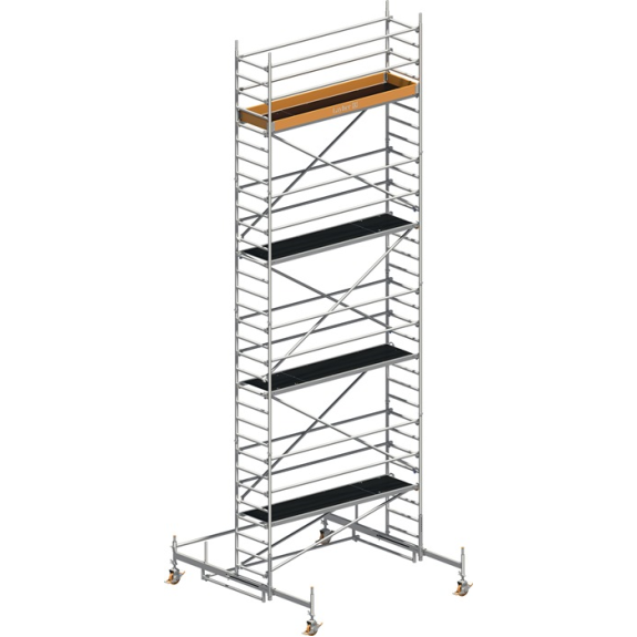 Échafaudage mobile Uni Stand.P2 largeur de travail 750xL2850mm hauteur d'échafaudage en aluminium 8610mm 2 kN/m²-Leer más