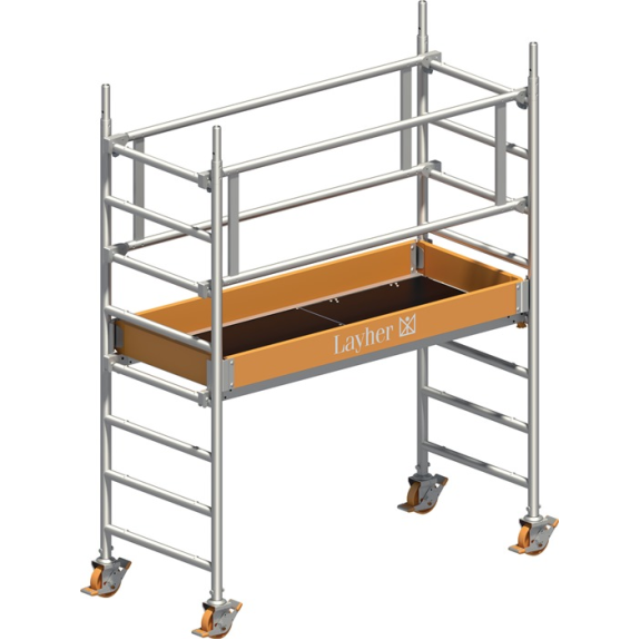 Fahrgerüst Uni Leicht P2 Arbeits-B750xL1800mm Alu.Gerüsthöhe 2330mm 2 kN/m² Fahrgerüst Uni Leicht P2 Arbeits-B750xL1800mm Alu.Gerüsthöhe 2330mm 2 kN/m²-Beschreibung lesen