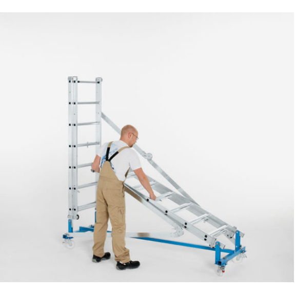 Fahrgerüst Arbeits-B1200xL2850mm Alu.Gerüsthöhe 2870-4640mm 2 kN/m² Fahrgerüst Arbeits-B1200xL2850mm Alu.Gerüsthöhe 2870-4640mm 2 kN/m²-Beschreibung lesen