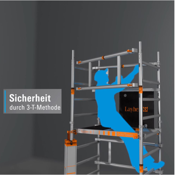 Fahrgerüst SoloTower Arbeits-B750xL1130mm Alu.Gerüsthöhe 3370mm 2 kN/m²-Beschreibung lesen