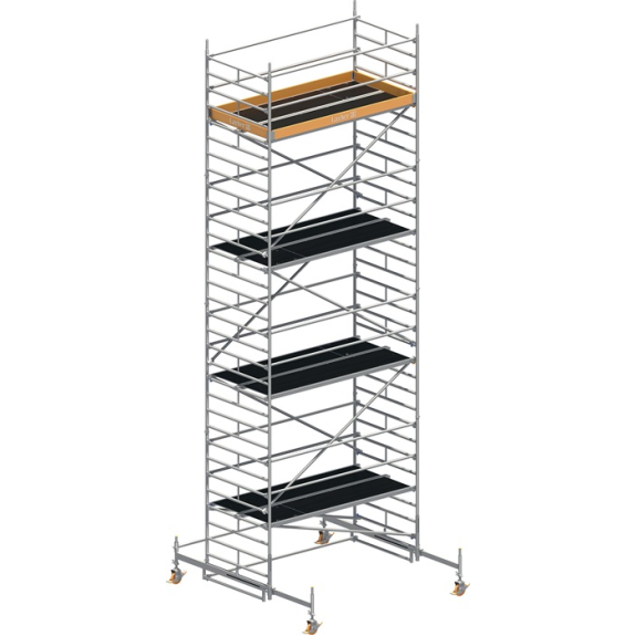 Échafaudage mobile Uni Wide P2 largeur de travail 1500xL2850mm hauteur d'échafaudage en aluminium 8610mm 2 kN/m²-Leer más