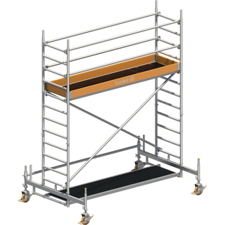 Fahrgerüst Uni Stand.P2 Arbeits-B750xL2850mm Alu.Gerüsthöhe 3580mm 2 kN/m²-Beschreibung lesen