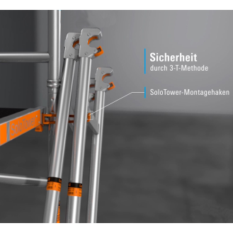 Fahrgerüst SoloTower Arbeits-B750xL1130mm Alu.Gerüsthöhe 5370mm 2 kN/m²-Beschreibung lesen