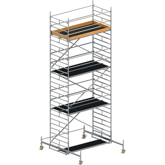Échafaudage mobile Uni Wide P2 largeur de travail 1500xL2850mm hauteur d'échafaudage en aluminium 7610mm 2 kN/m²-Leer más
