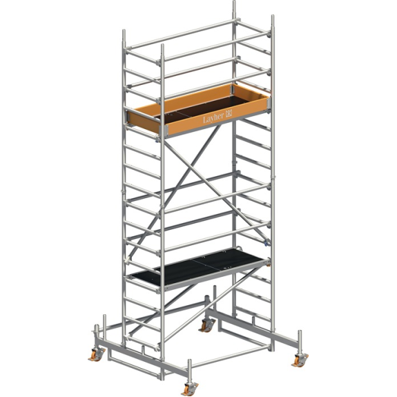 Fahrgerüst Uni Leicht P2 Arbeits-B750xL1800mm Alu.Gerüsthöhe 4480mm 2 kN/m² Fahrgerüst Uni Leicht P2 Arbeits-B750xL1800mm Alu.Gerüsthöhe 4480mm 2 kN/m²-Beschreibung lesen