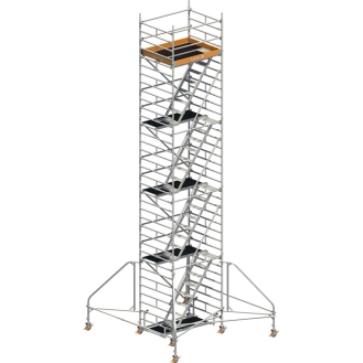 Fahrgerüst Uni Komfort P2 Arbeits-B1500xL1800mm Alu.Gerüsthöhe 9430mm 2 kN/m²-Beschreibung lesen