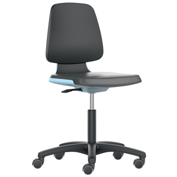 Arbeitsdrehstuhl Labsit Rl.Sitzschale blau Integralschaum schwarz 450-650mm-Beschreibung lesen