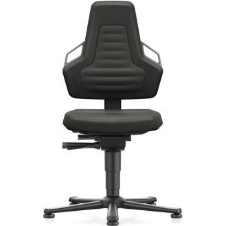Arbeitsdrehstuhl Nexxit Gleiter Supertec-Gewebe schwarz Griff grau 450-600mm-Beschreibung lesen