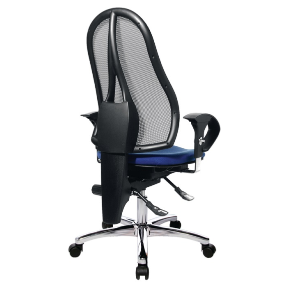 Siège de bureau pivotant à contact permanent bleu/bleu 460-560mm avec rail.-Lire la description