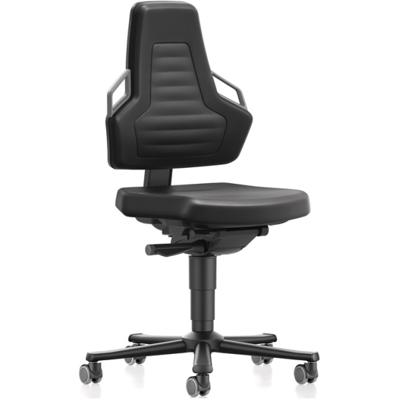 Arbeitsdrehstuhl Nexxit Rl.Kunstlederpolster schwarz Grifffarbe grau 450-600mm-Beschreibung lesen