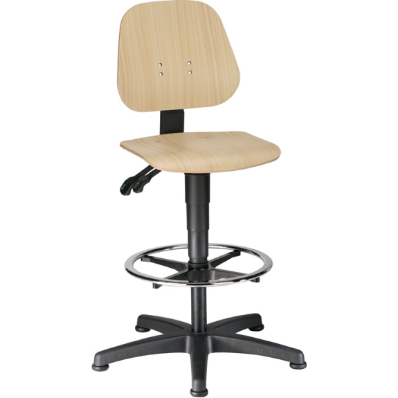 Arbeitsdrehstuhl Unitec Bodengleiter+Fußring Buche 580-850mm Arbeitsdrehstuhl Unitec Bodengleiter+Fußring Buche 580-850mm-Beschreibung lesen