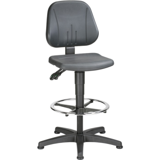 Arbeitsdrehstuhl Unitec Bodengleiter+Fußring Integralschaum schwarz 580-850mm-Beschreibung lesen